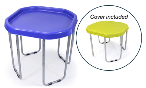 Tuff Tray (70cm), Stand and Water resistant Cover - Blue tray and yellow cover