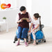 Adult and child on ball chair