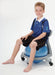 Boy on a ball chair