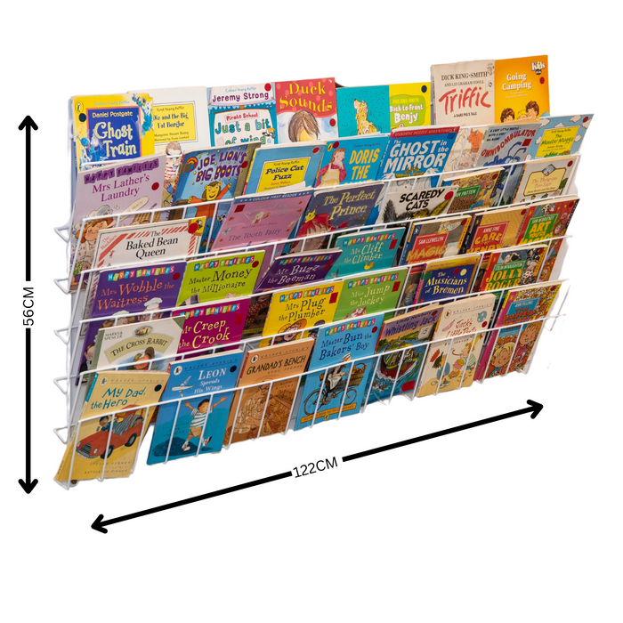 Horizontal Wall Book Rack (6 Shelves)