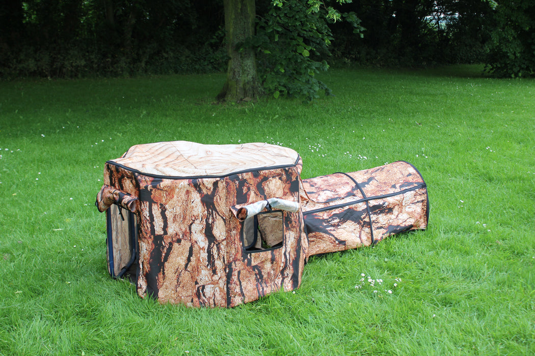 Natural Tree House And Tunnel (With Tuff Tray Stand Frame)