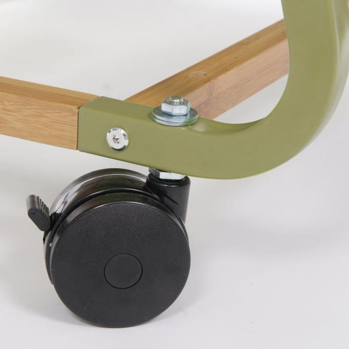 wheels on bamboo easel